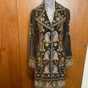 Embroidered Velvet Coat